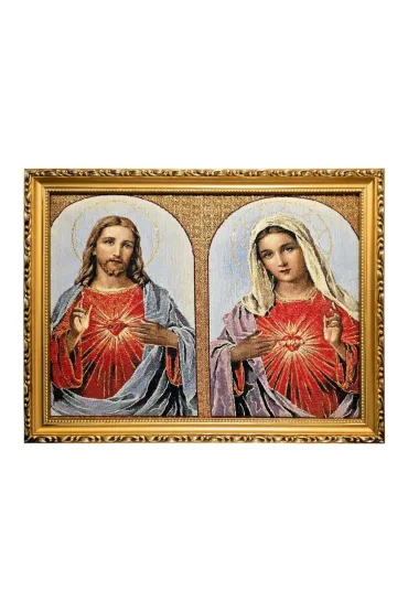 Obraz Haftowany Serce Maryi/SerceJezusa 32x42cm