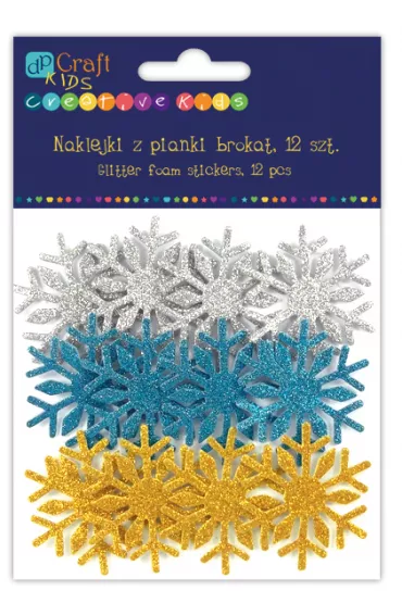 dpCraft Naklejki z pianki brokatowe �nie�ynki 12 szt.