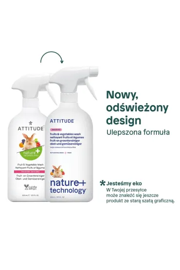 Attitude P�yn do mycia owoc�w i warzyw, bezzapachowy 800 ml