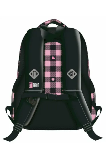 St. Majewski Plecak 3-komorowy Pink Checkered