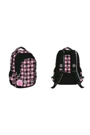 St. Majewski Plecak 3-komorowy Pink Checkered