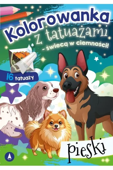 Malowanka A5 Kolorowanka z tatua�ami   �wiec� w ciemno�ci  Pieski SKRZAT 079746 SK