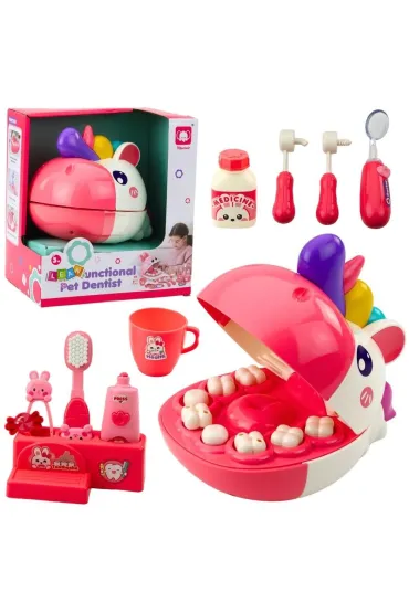 Zestaw dentysta jednoro�ec r�owy LeanToys