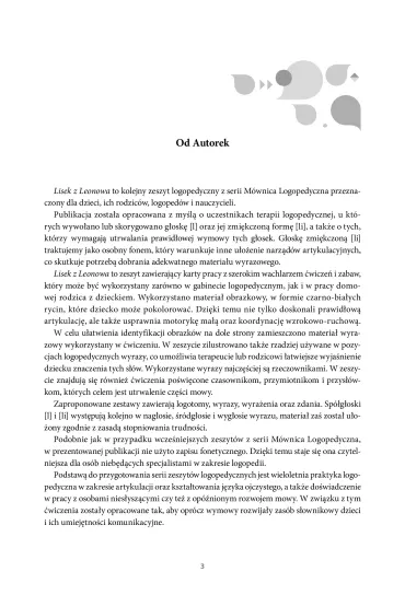 Lisek z Leonowa Utrwalanie g�osek L i LI m�wnica Logopedyczna - Agnieszka Tarczy�ska-P�atek, Hanna G�uchowska, Kamila  Dudziec