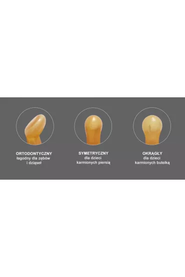 Anatomiczny smoczek kauczukowy, 0-3 msc, bursztynowy, HEVEA