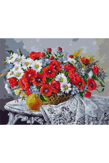 Ideyka Malowanie po numerach z ram� - Martwa natura z makami 40x50cm