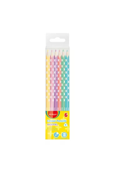 Keyroad Kredki o��wkowe tr�jk�tne Pastel 6 szt.