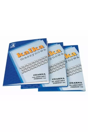 Kakado-Delfin Kalka maszynowa A4 czarna w teczce 218820 25 arkuszy