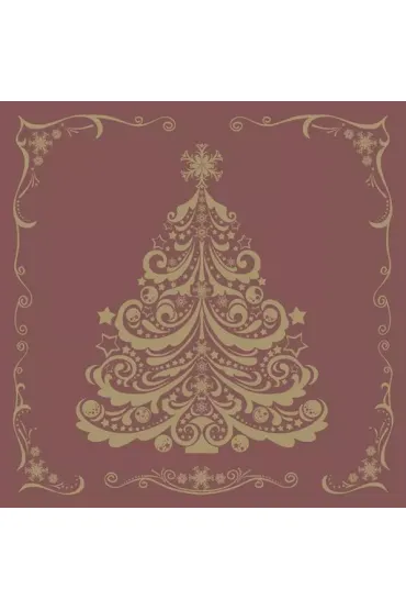 Serwetki Lunch Daisy BN - Gold Christmas Tree on Claret SDGW024803 20 szt.