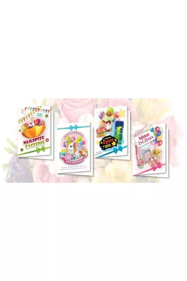 Top Graphic Karnet B6 z nalepkami �yczenia dzieci mix 10 szt.