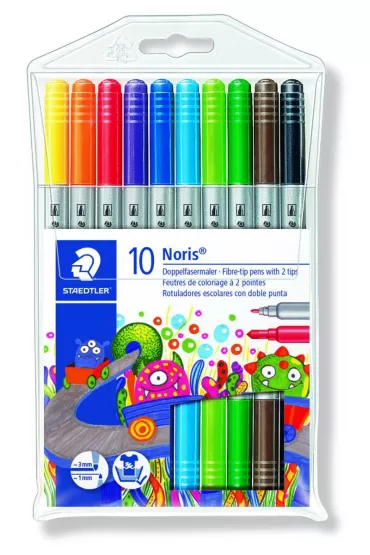 Staedtler Flamastry dwustronne Noris Club, 10 kolor�w 10 szt.