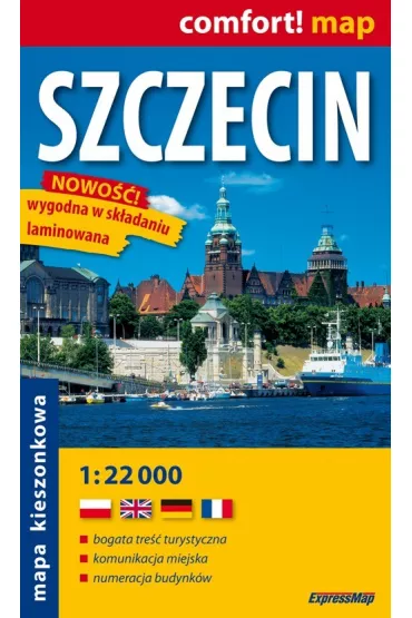 Szczecin plan miasta 1:22 000. Mapa laminowana