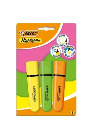 Bic Zakre�lacz Highlighter mix neon 3 szt.