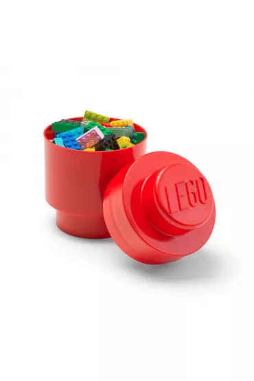 Okrgy pojemnik klocek LEGO Brick 1 Czerwony
