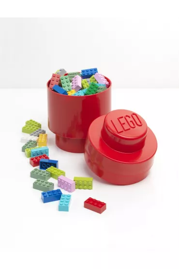 Okrgy pojemnik klocek LEGO Brick 1 Czerwony