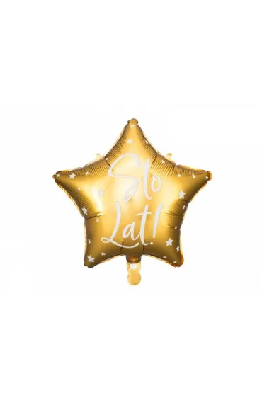 PartyDeco Balon foliowy Sto Lat! z�oty 40cm