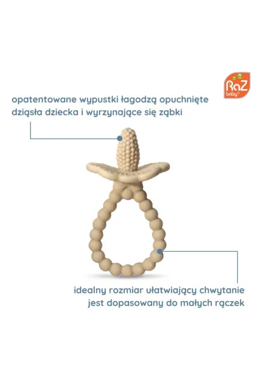 RazBaby Gryzak silikonowy Soczysta Malina Plus, kremowy