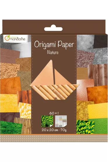 Avenue Mandarine Papier origami Natura 20 x 20 cm 60 kartek