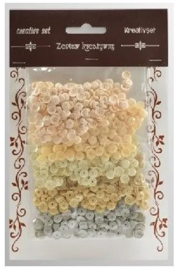 Galeria Hobby Zestaw cekiny kremowych 6mm, 30g