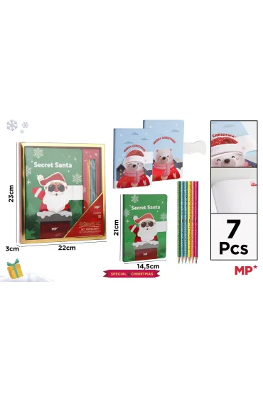 Mp Main Paper Notatnik �wi�teczny z magnetycznym zamkni�ciem z kredkami 1szt.mix
