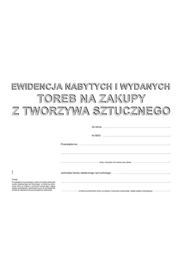 Michalczyk i Prokop Ewidencja nabytych i wydanych toreb na...S-200-3