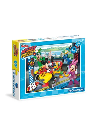 Puzzle 30 el. Supercolor. Mickey i kierowcy teren�wki Clementoni