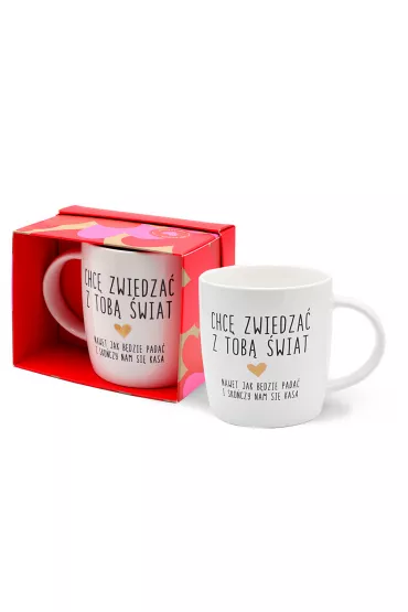 Kukartka Kubek Chc� zwiedza� z Tob� �wiat Walentynki PASSION CARDS TOP-009KUK