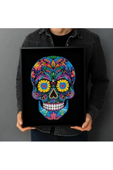 Diamond Dotz Haft diamentowy - Adults Flocked Neon Sugar Skull 35.5x45.7cm
