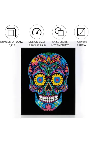 Diamond Dotz Haft diamentowy - Adults Flocked Neon Sugar Skull 35.5x45.7cm