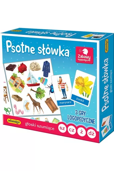 Psotne s��wka. G�oski szumi�ce. 3 gry logopedyczne Adamigo - Magdalena Kuczy�ska
