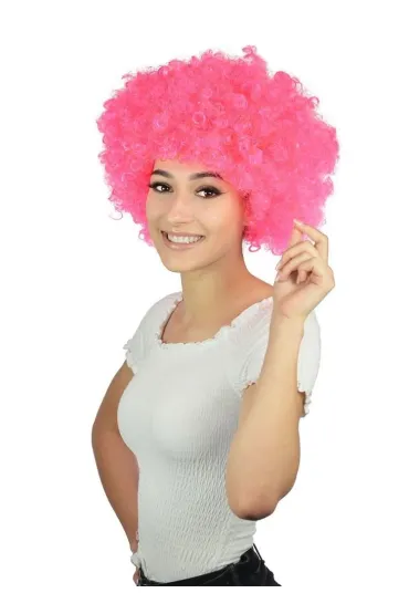 Ozdoba karnawa�owa peruka Afro CCL r�owa Party ARPEX LA1381ROZ