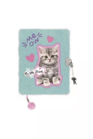 Pami�tnik A5 w�ochacz z k��dk� My Little Friend Mint Kitty 96 kartek
