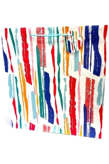 Fresh Torebka ozdobna matowa Paski 35x37x12cm