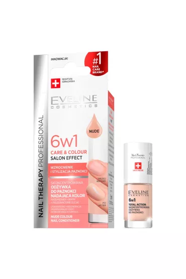 Eveline Cosmetics Nail Therapy Professional 6w1 Care & Colour skoncentrowana od�ywka do paznokci nadaj�ca kolor Nude 5 ml