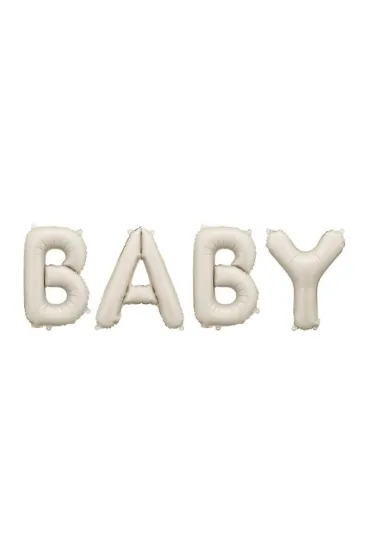 PartyDeco Balon foliowy Baby be�owy 140x43cm