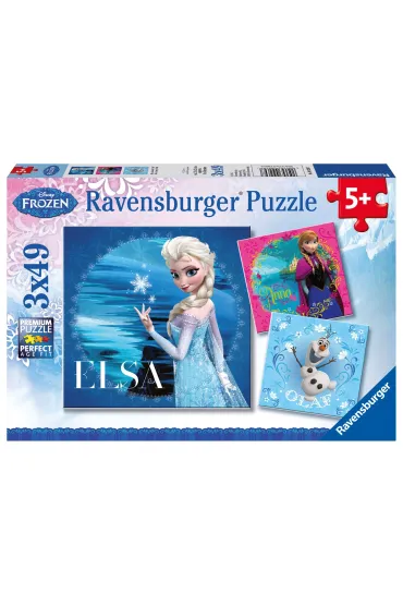 Puzzle 3x49 el. Elsa, Anna i Olaf Kraina Lodu Ravensburger