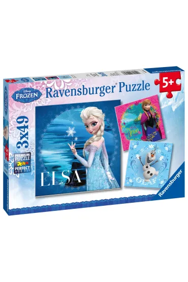 Puzzle 3x49 el. Elsa, Anna i Olaf Kraina Lodu Ravensburger