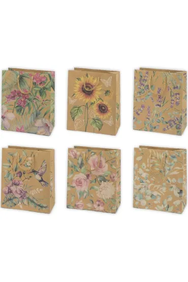 Torba T4 eko kwiaty (19x23x10,5cm) op.10 szt. mix