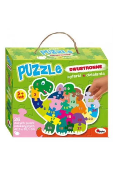 Puzzle dwustronne 26 el. Cyferki dzia�ania Dinozaur Awm - Piotr Kozera