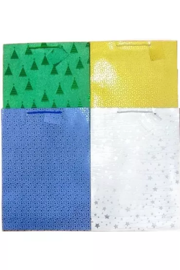 Panorama Torebka laminowana �wi�teczna PL-9 lux brokat mix (33x45,7x10,2cm)