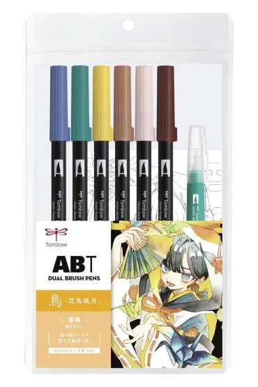 Tombow Zestaw Manga Bird 6 x ABT + wodny p�dzel