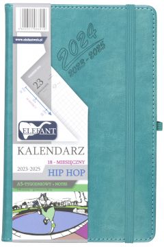 Kalendarz 2024 Hip hop A5 18 mies. tygodniowy turkusowy