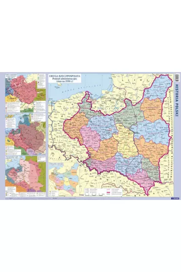 Mapa POLSKI - historyczna -  plansza edukacyjna na �cian� i biurko