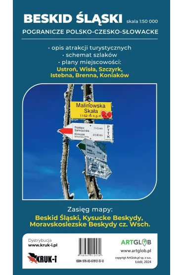 Mapa turystyczna Beskid �l�ski 1:50 000