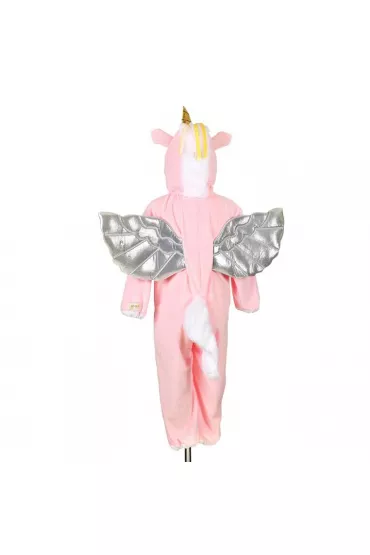 Kostium kombinezon kigurumi jednoroec ze srebrnymi skrzydami 5-6 lat