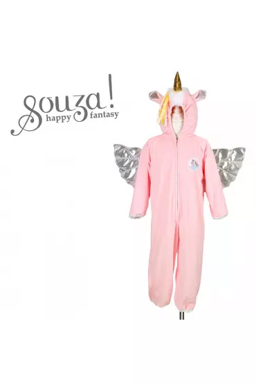Kostium kombinezon kigurumi jednoroec ze srebrnymi skrzydami 5-6 lat