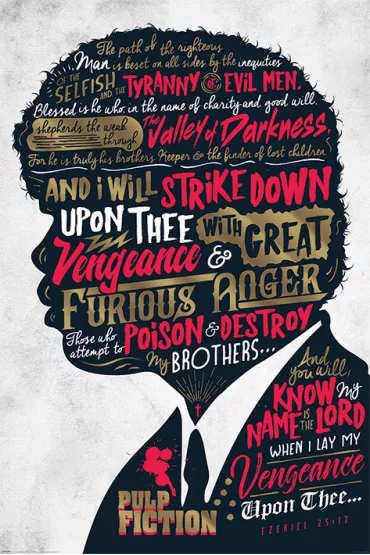 Pulp Fiction Jules Ezekiel 25:17 - plakat 61x91,5 cm - Quentin Tarantino