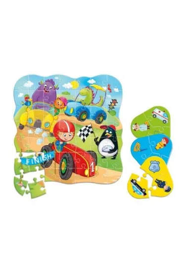 Puzzle w saszetce 49 el. Auta + mini gra Roter Kafer