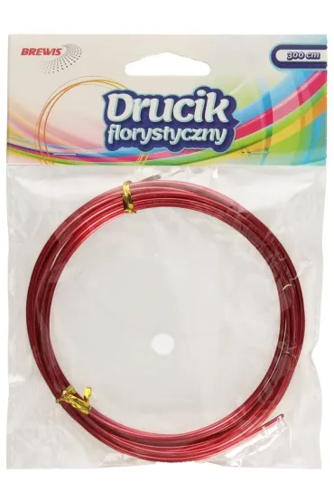 Brewis Druciki florystyczne czerwone 3m x 2 mm