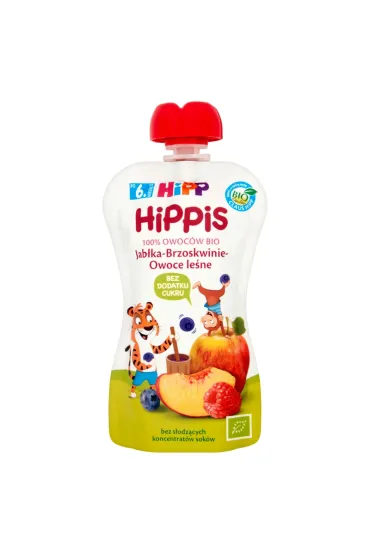 Hipp Mus owocowy Jab�ka-Brzoskwinie-Owoce le�ne po 6. miesi�cu 100 g Bio